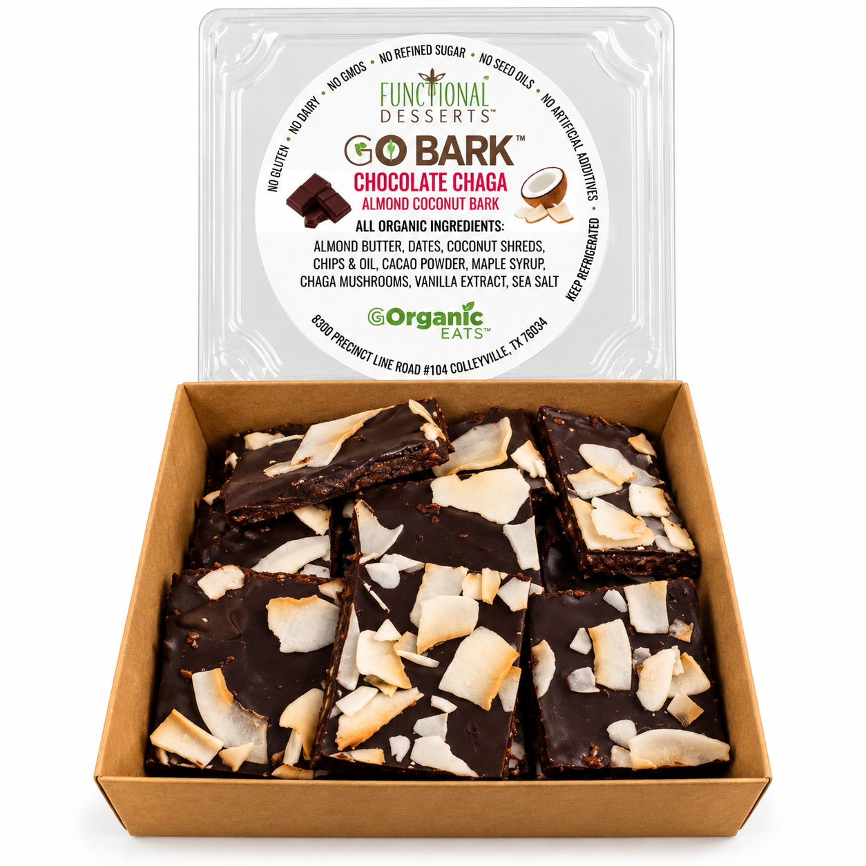 GO Bark™ Chocolate Chaga Almond Coconut