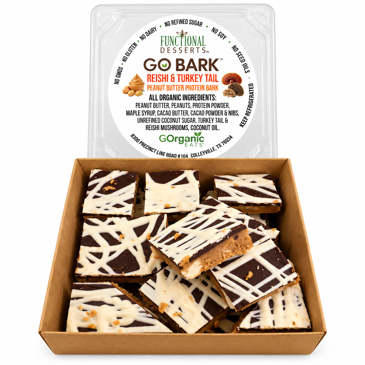 GO Bark™ Reishi & Turkey Tail Peanut Butter Protein Bark